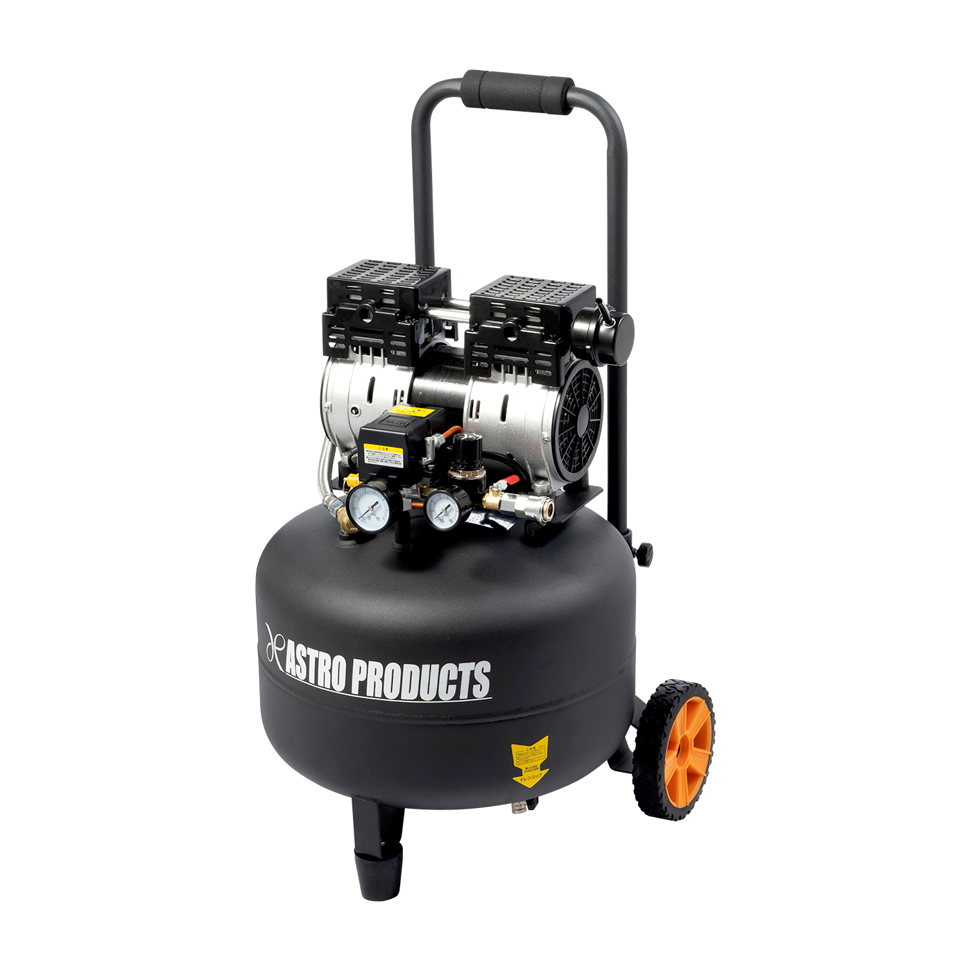 超静音 横型オイルレスコンプレッサー40L タンク搭載 100V