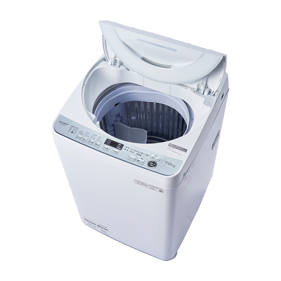 送料込 SHARP 2021年製 タテ型洗濯乾燥機 洗濯ステンレス穴なし槽 - 洗濯機