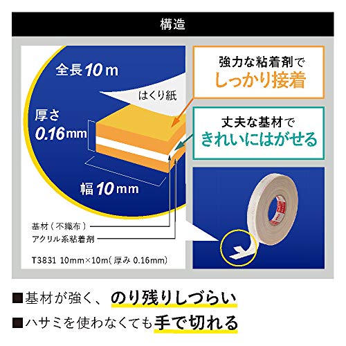 はがせる両面テープ 強力接着用 3