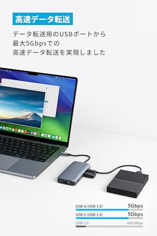USB-C ハブ(8-in-1, Triple Display) 5