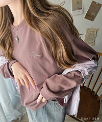 ワンポイント胸刺繍シンプルロンTee 7