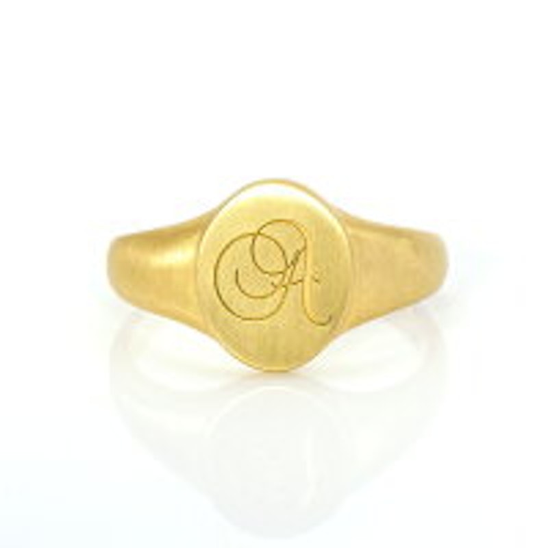K18 Initial Signet Ring 9