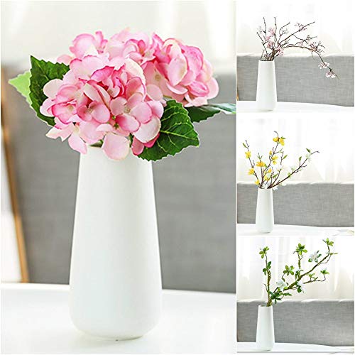 ヴィンテージレトロ和風モダン釉薬仕上げ 梅模様壺(陶器製花と枝の