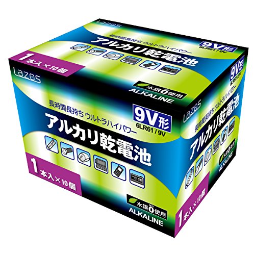 Lazos 9Vアルカリ乾電池 3
