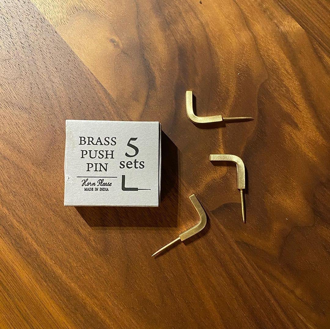 BRASS プッシュピン Lフック 6
