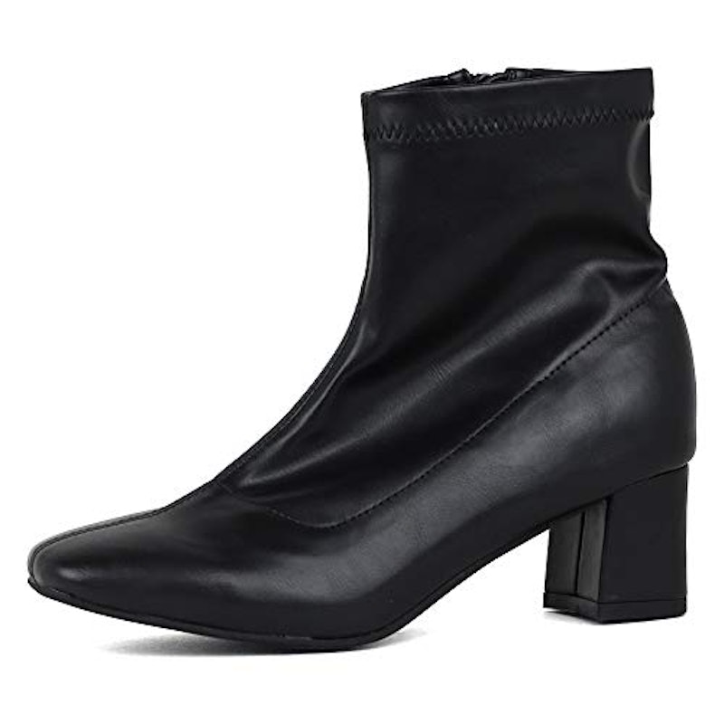 5.5cmチャンキーヒールスクエアトゥストレッチブーツ 1