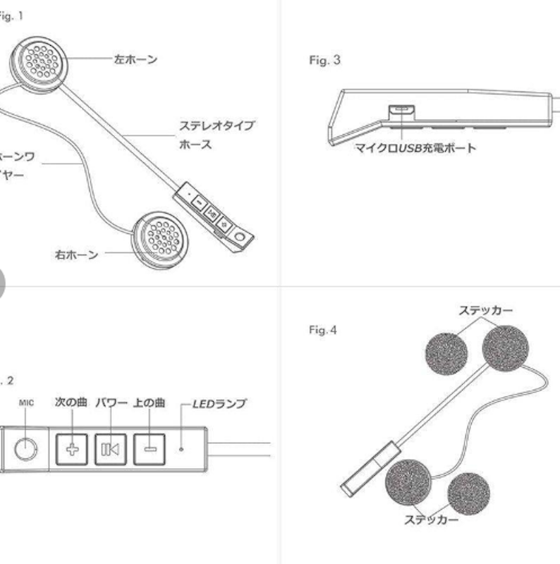 オートバイ用 ヘッドセット 3