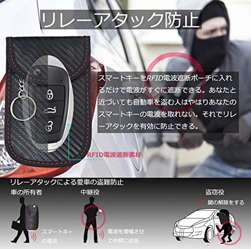 電波遮断ポーチ スマートキー用 3