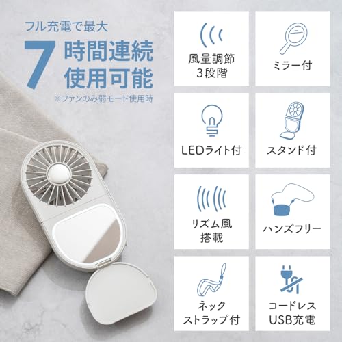 LEDミラー付スリムファン 6