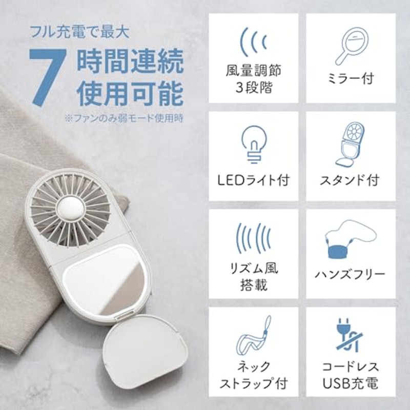 LEDミラー付スリムファン 6