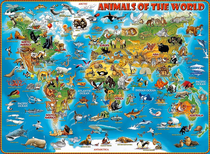 ジグソーパズル どうぶつ世界地図 2
