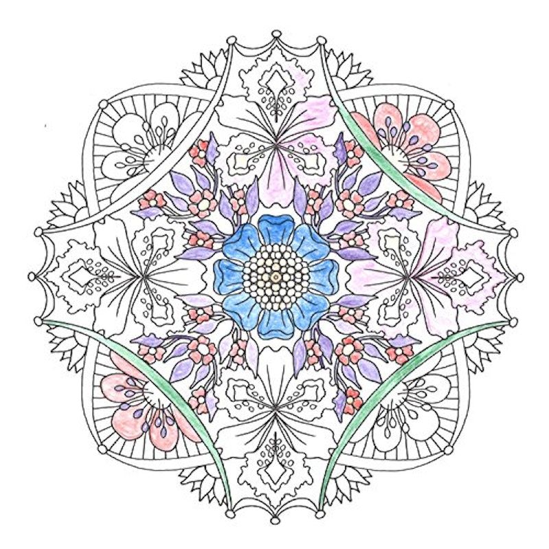 flower mandalas 心を整える、花々のマンダラぬりえ 9
