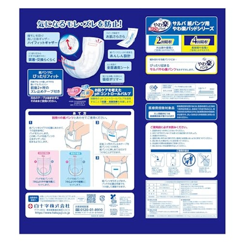 紙パンツ用やわ楽パッド 4回吸収 2
