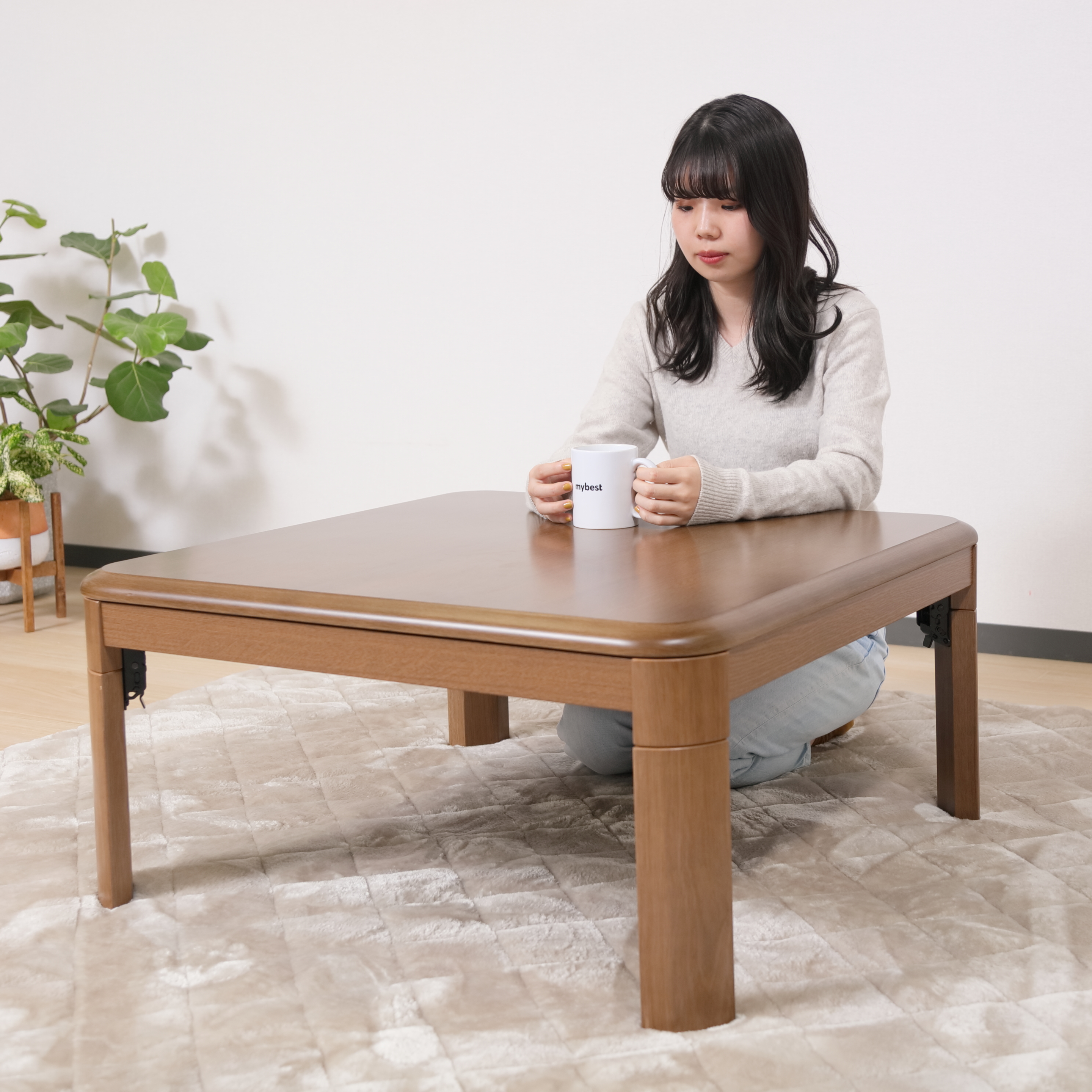 こたつ 正方形 5cm継ぎ脚付 カジュアルこたつ センターテーブル ツートン テーブル デザインこたつ ブラウン ブラック リビングこたつ  ローテーブル 家具調こたつ 幅80×80cm 手元コントローラー付 斜め脚 木製 正方形こたつ 最大90％オフ！ 幅80×80cm