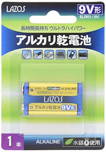 Lazos 9Vアルカリ乾電池 1