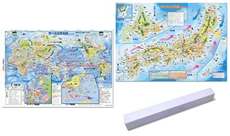 学べる日本地図、世界地図ジュニア お風呂ポスター 1
