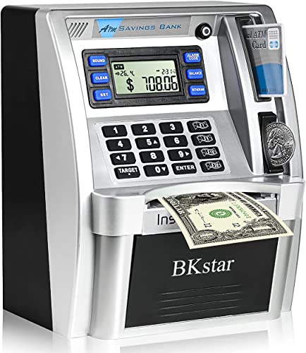 ATMプレミアム貯金箱　メモリーバンク　電動　シルバー　自動識別 ATMプレミアム貯金箱 メモリーバンク 電動 シルバー 自動識別