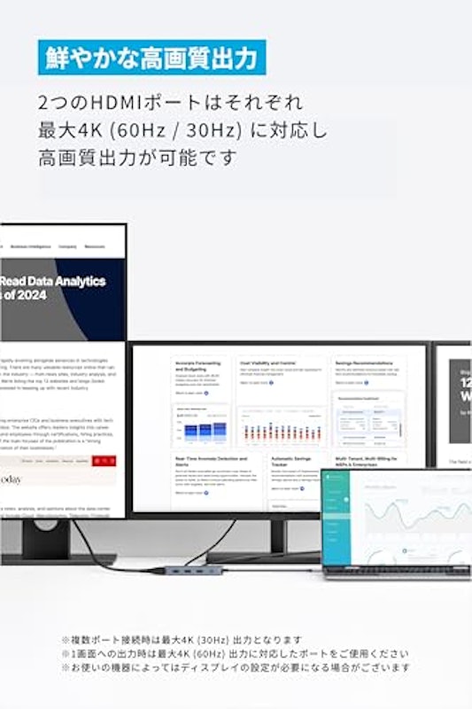 USB-C ハブ(8-in-1, Triple Display) 3