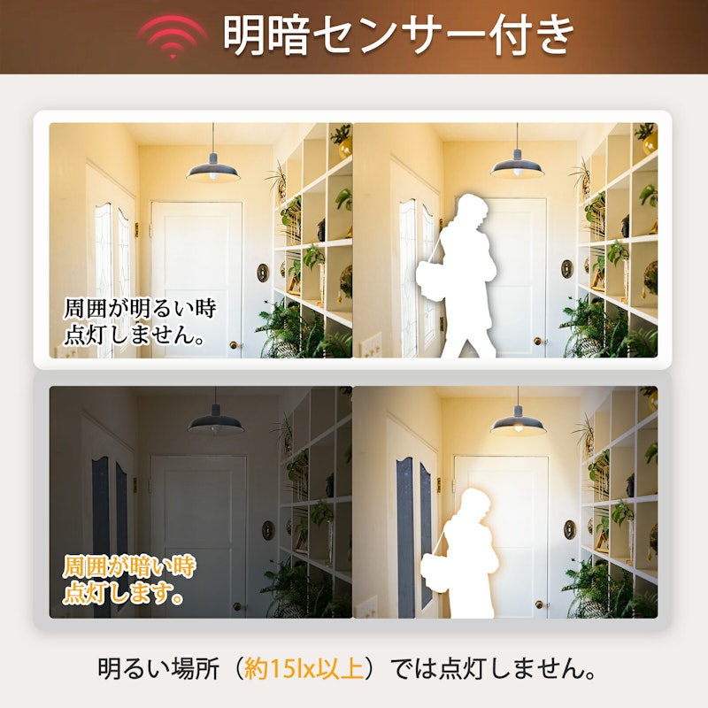 E17 人感センサー LED 電球 4