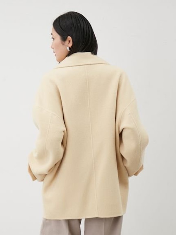 woolコクーンシルエットピーコート 3
