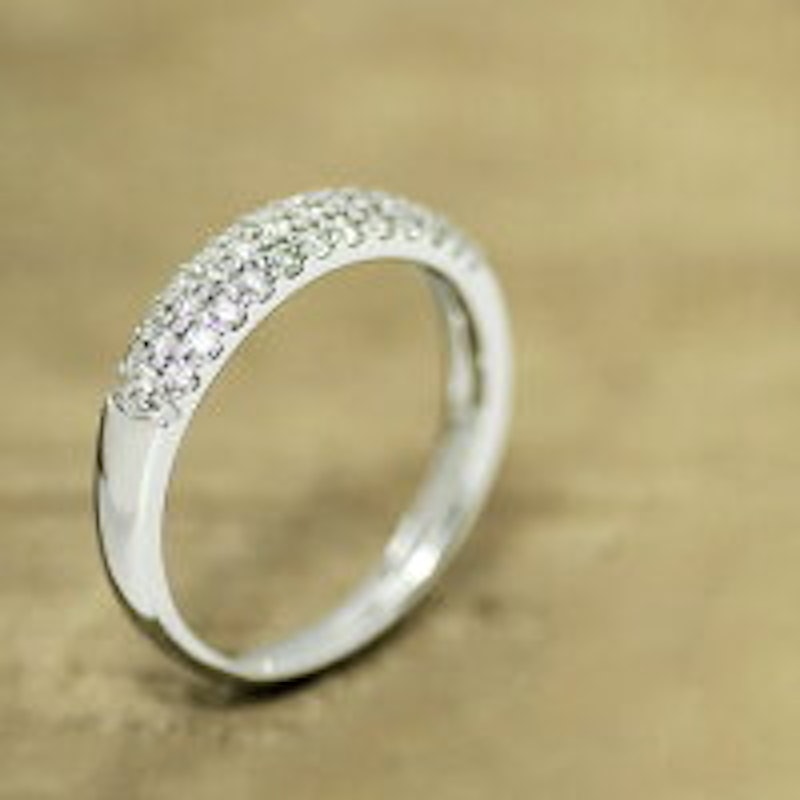PT950 Hard Diamond 0.32ct Pave Ring 4