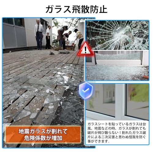 防災用　ガラス用シート　92cm✕185cm　３個セット 防災用 ガラス用シート 92cm✕185cm 3個セット 飛散防止フィルム