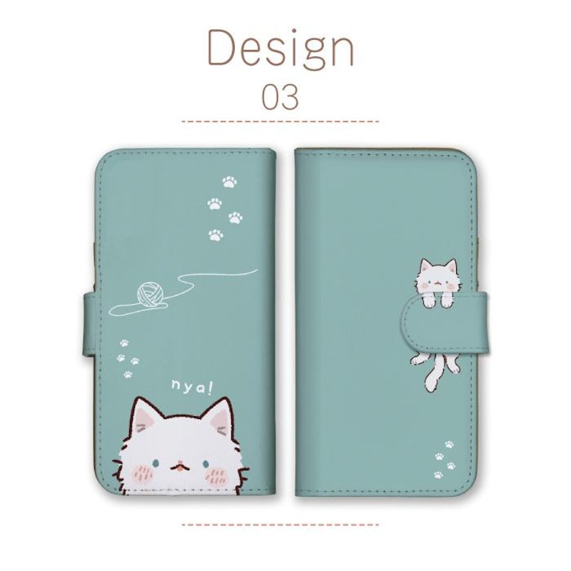 スマホケース 手帳型 猫柄 4