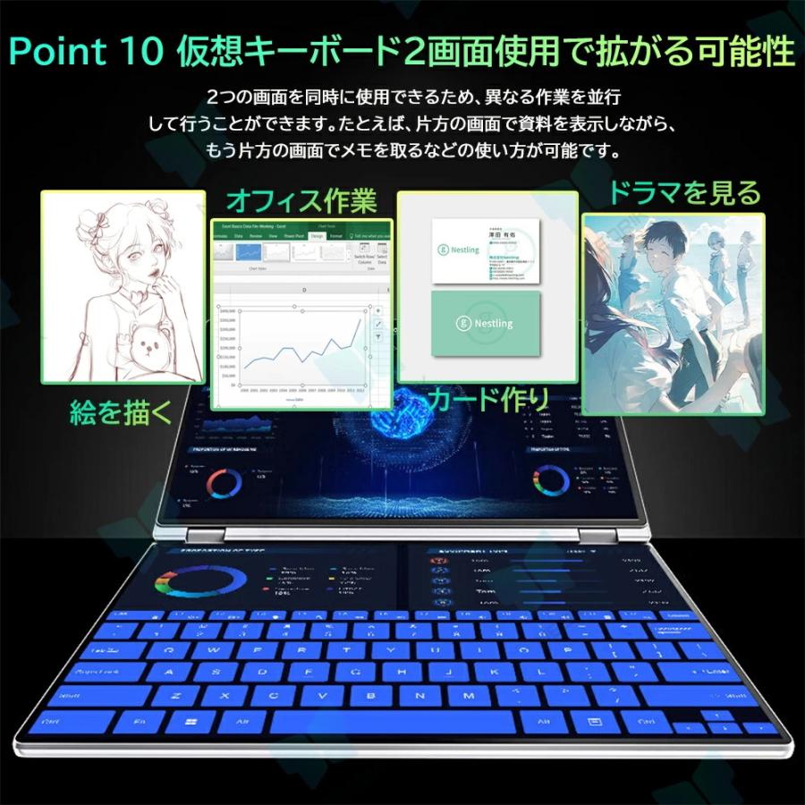 デュアルタッチスクリーン ノートパソコン 2in1 7