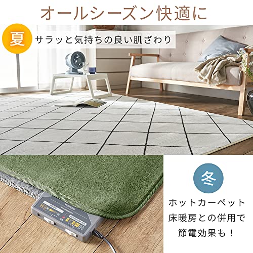 玄関マット　1畳用　大きいマット　段通調　緞通調　シルク段通調　シルク緞通調　緑 玄関マット 1畳用 大きいマット 段通調 緞通調 シルク段通調