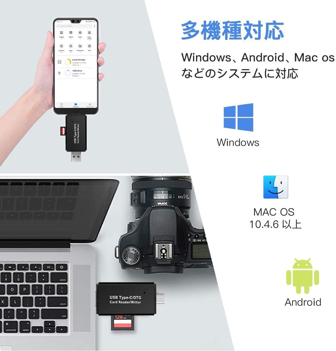 SDカードリーダー 4in1 5