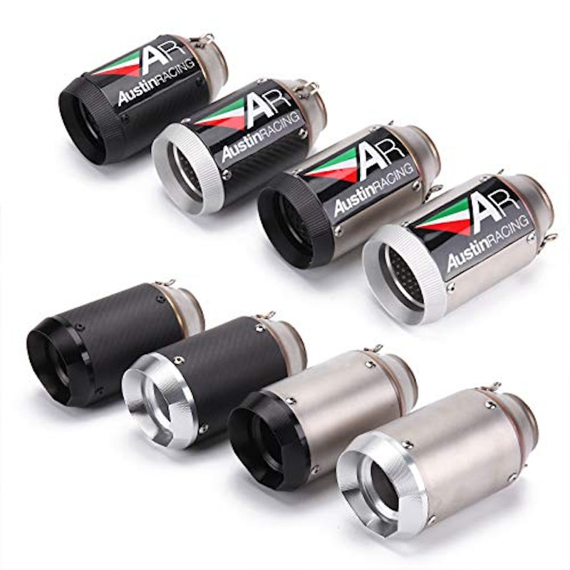 バイクサイレンサー スリップオンマフラー バイクマフラー 差込口50.8mm 汎用 長さ160mm ボディの直径90mm 3