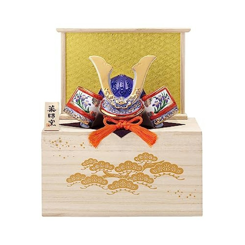 染錦出世兜(尚武大・収納桐箱台付) 1