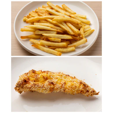 冷凍ポテトはガリッと強めの食感!ささみかつはしっとり感が足りない