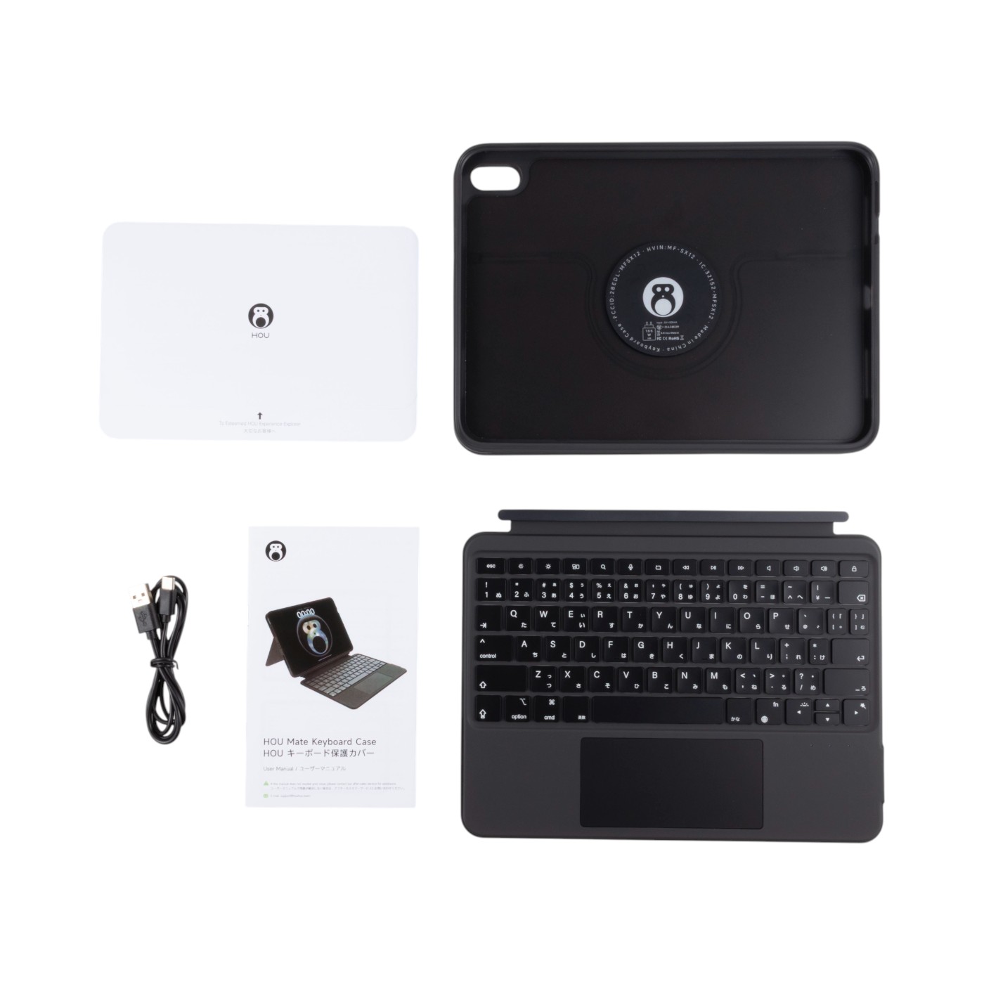 iPad10世代用キーボードカバー　HOU MF-10 : HOU Keyboard Case for iPad A16 11⁄10, Magnetic Magic