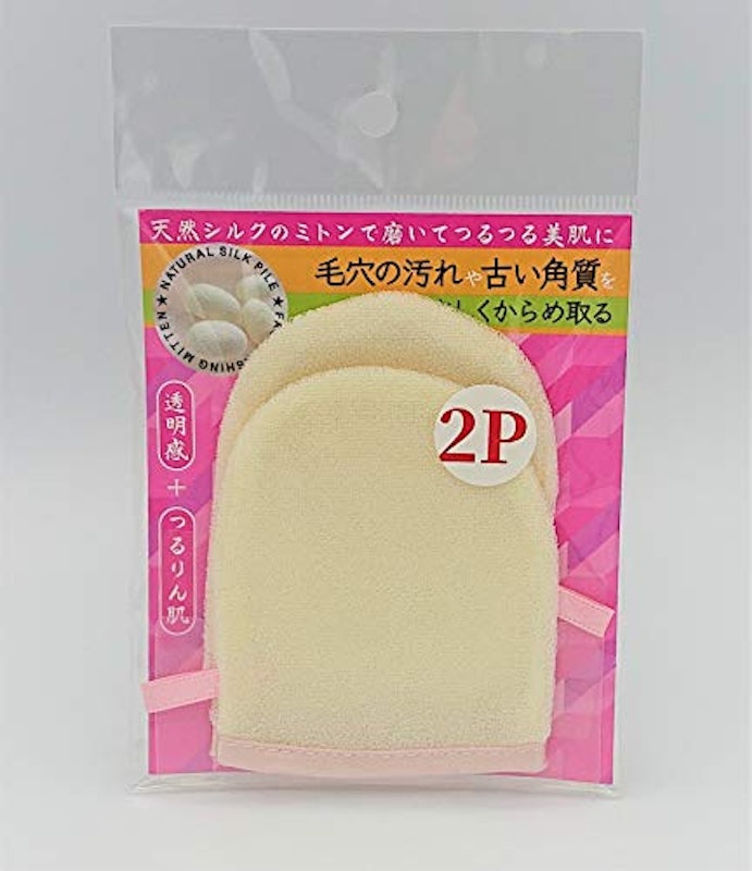 シルクミトンパフ洗顔用 2個入 1