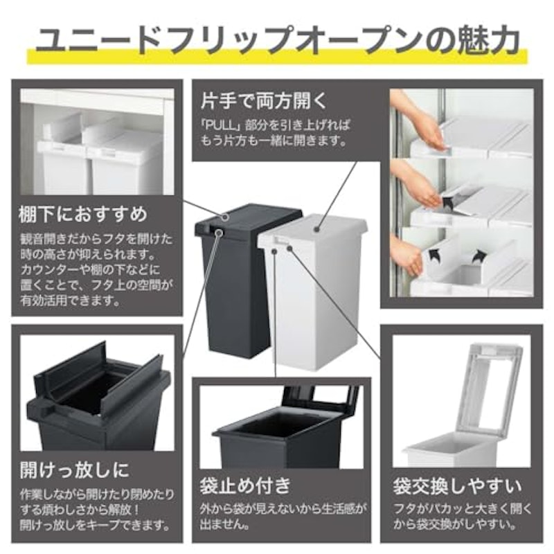 フリップオープン ゴミ箱 2