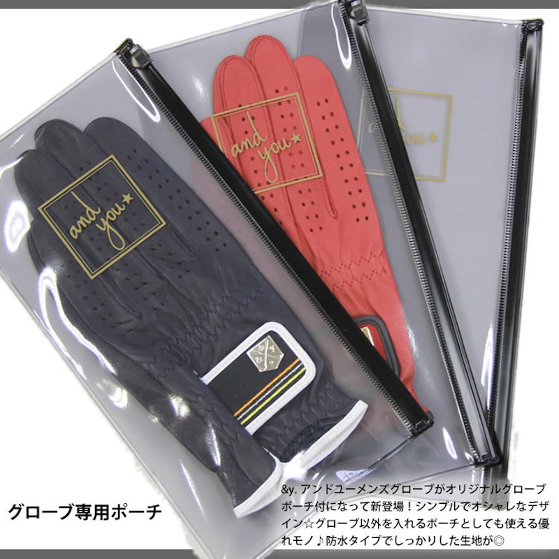 羊革メンズゴルフグローブ 専用ポーチ付 3