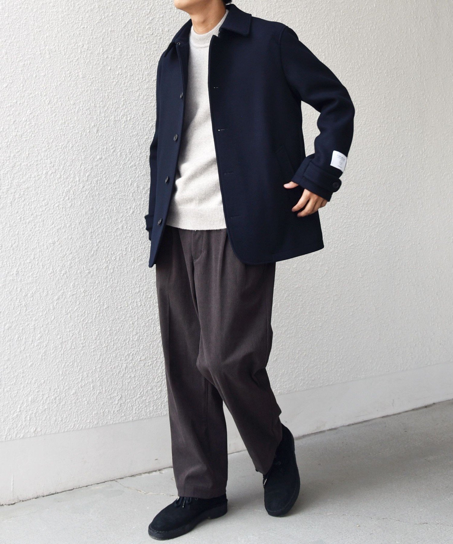 PURE WOOL MELTON シングル Pコート 7