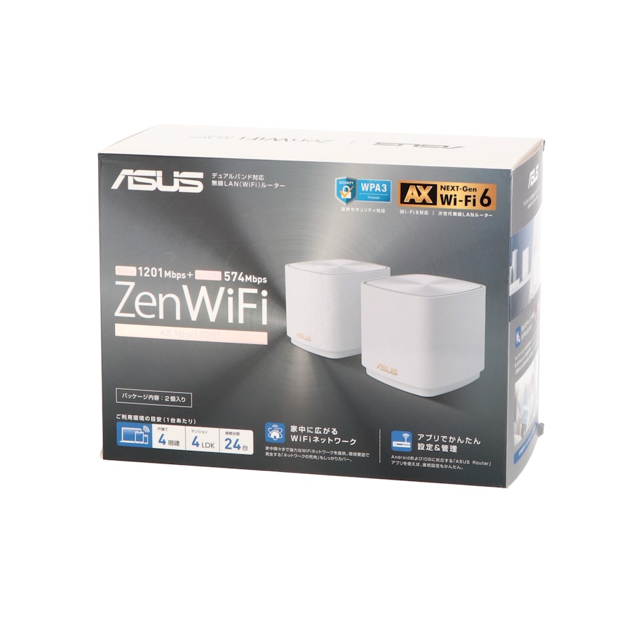 スマホ・タブレット・パソコン【3個セット】ASUS ZenWiFi AX Mini XD4 無線ルーター