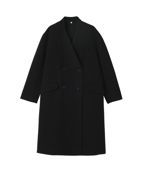 カシミヤ混ダブルブレストコート 1