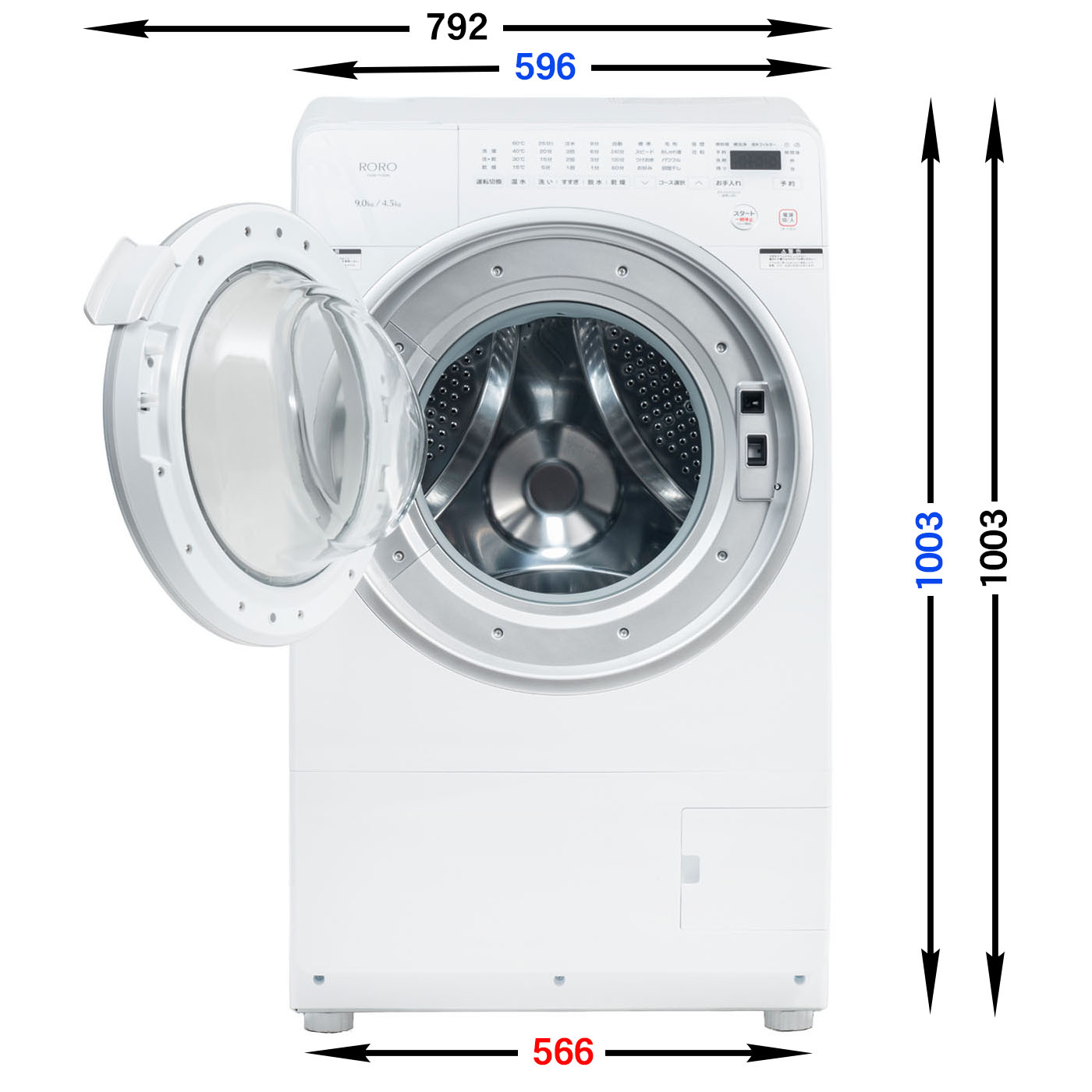 ヤマダホールディングス RORO ドラム式洗濯乾燥機 YWM-YV90Nの口コミ