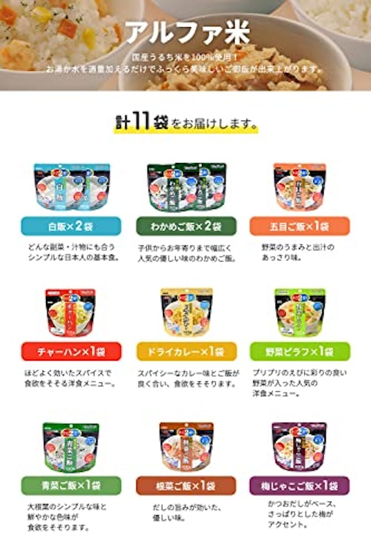 パンとご飯1週間 朝・昼・晩保存食セット 3