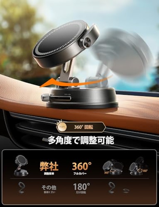 360° Clip-On Magnetic Car Holder 2