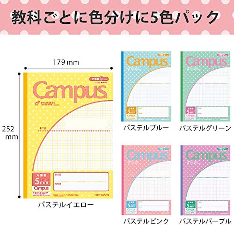 キャンパスノート用途別みずたま 3