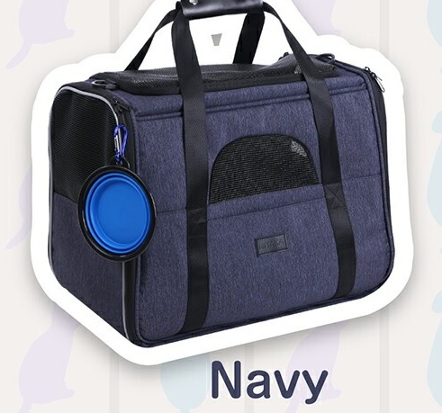 犬用キャリー 40cm グレー/ネイビー 小型犬キャリーバッグのおすすめ