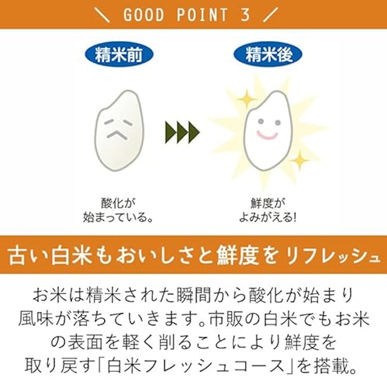 精米機と北海道産玄米3種・綿ふきんのセット 6