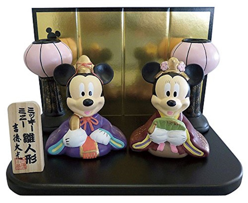 雪洞付きミニひな人形 ミッキーマウス&ミニーマウス 1
