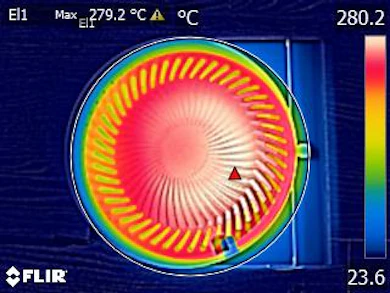 5分の予熱で200℃超えに到達!プレートは約230gと非常に軽量