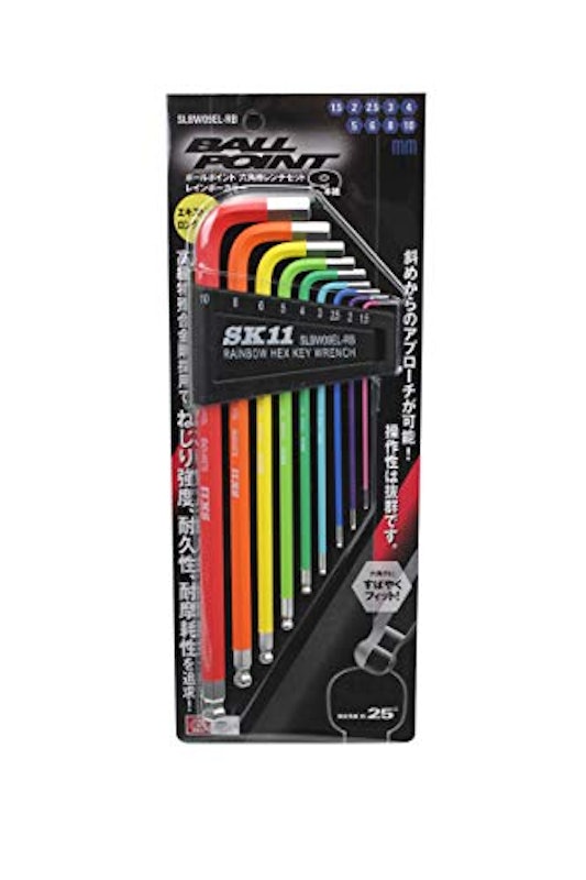 SK11 レインボー六角棒レンチセット 2