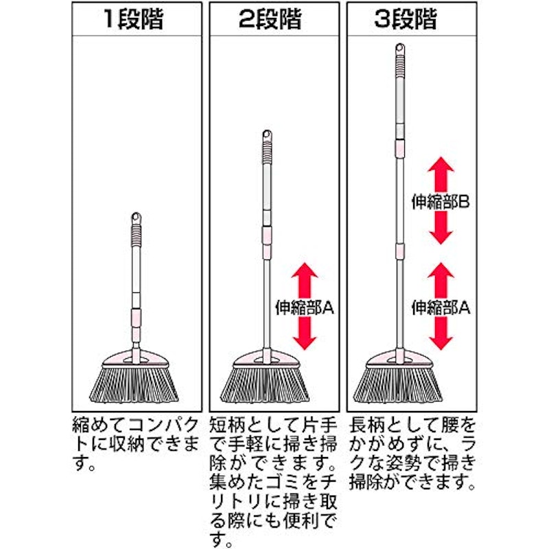 TK 伸縮自在 しっかり掃ける外ホーキ 3